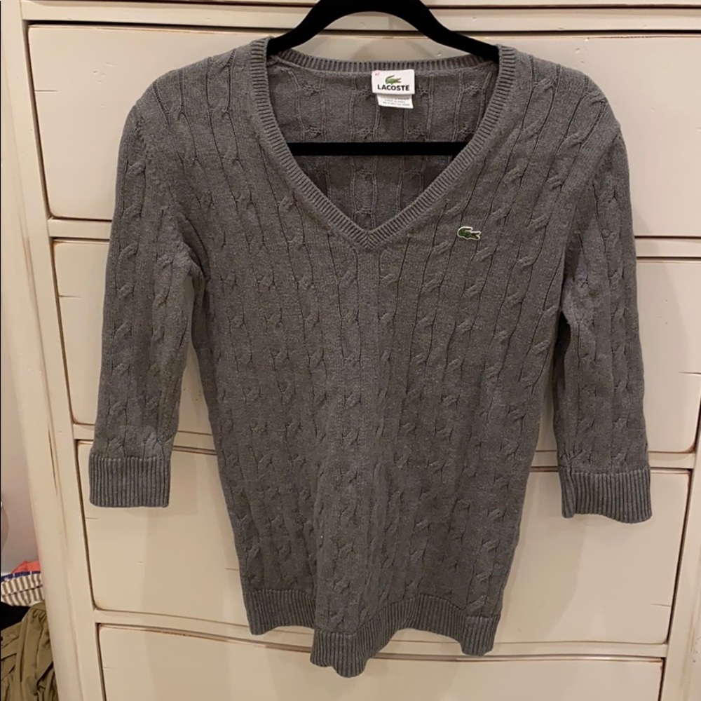Gray Lacoste Sweater